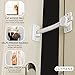 CLYMENE Cat Door Latch & Stopper, Adjustable Child Proof Door Lock and Pinch Guard, Let's Cats in and Keeps Dogs Out of Litter & Food, No Need for Pet Gates or Interior Cat Door (White)