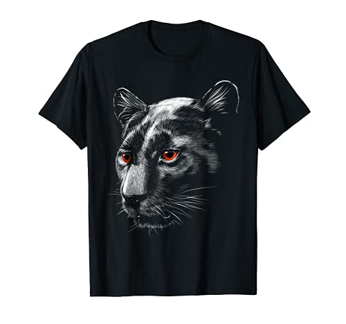Panther Wild Cat Minimal Animal Line Art realistico moderno Maglietta