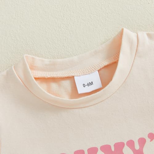 Toddler Baby Girl Summer Clothes Infant Outfit Letter Print Short Sleeve T Shirt Tops and Jogger Shorts Set4