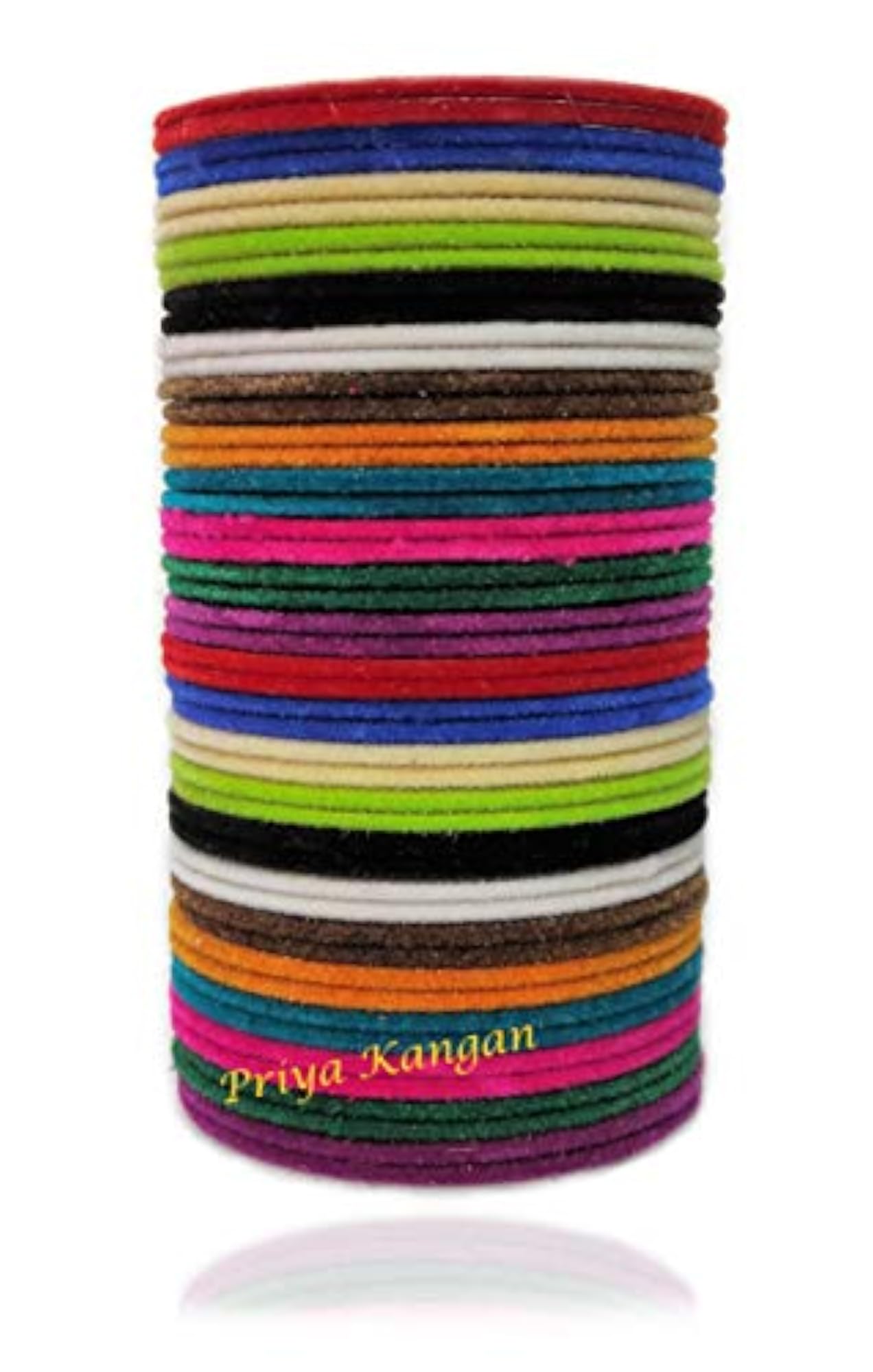 Exotic Look Metal Velvet Bangles (Pack of 48)