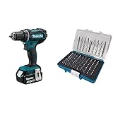 Produkt 2: Hohe Qualität Makita DDF482RFJ Akku-Bohrschrauber 18 V, 54 W, Schwarz, Blau & P-81050 Bit-Box 99-teilig
