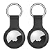 Produktbild [2 Stück] AirTag Hülle Schlüsselanhänger - Schutzhülle Apple Airtags Silikon - Anhänger für Schlüssel, Taschen, Gepäck (Schwarz, 2 Stück)