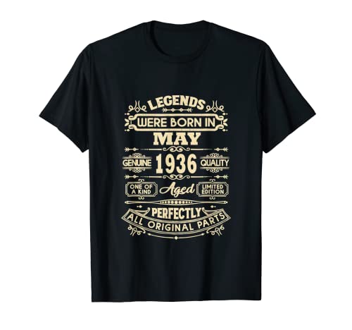 Legends Were Born In May 1936 - Regalos de cumpleaños para hombres y mujeres Camiseta