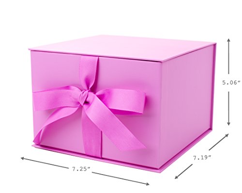 Hallmark Medium Gift Box with Lid and Shredded Paper Fill (Light Pink 7 inch Box) for Anniversaries, Bridal Showers, Bachelorette, Bridesmaids Gifts, Valentine's Day, All Occasion