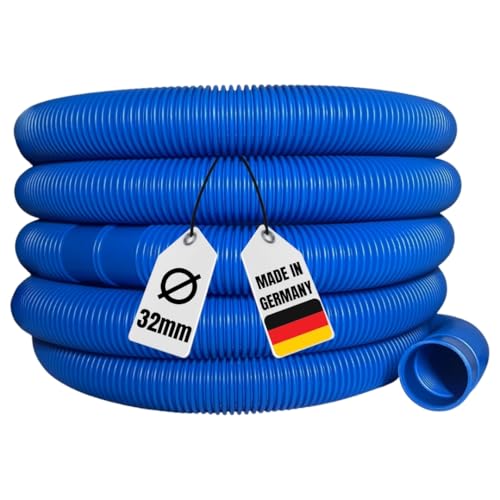 AquaOne Poolschlauch 32mm blau 1,5 Meter I Hochwertiger Pool Schlauch für Garten & Schwimmbad I Solarschlauch I Schwimmbadschlauch I Saugschlauch I Pumpenschlauch I Flexibel Wasserschlauch