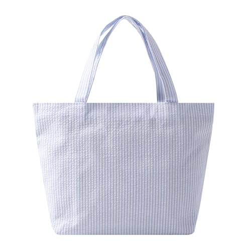OZAOZ Cosmetic Bags for Women Small Tote Bag Handbags Purses Makeup Organizer Storage Makeup Bag Shopping Bag (Light blue)