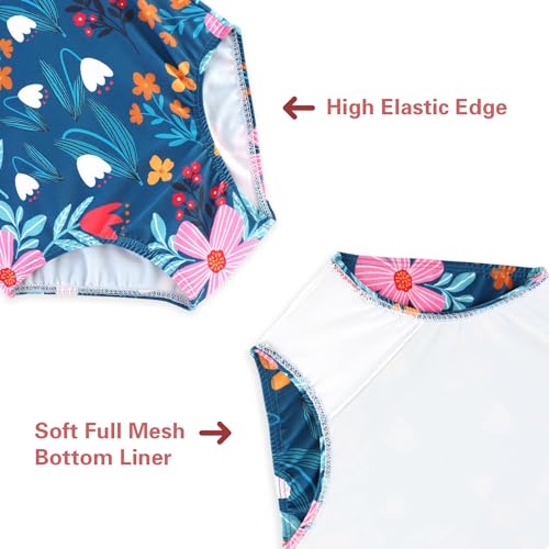 Image of Girls One Piece Swimsuits Summer UPF 50+ Quick Dry Beach Bathing Suit Cross Shoulder Strap Swimwear 2-10 Years