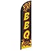 Infinity Republic - BBQ (Black) Windless Full Sleeve Banner Swooper Flag - Perfect for Restaurants, BBQs, Festivals, Stores, etc!
