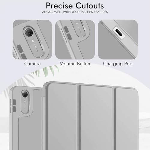 Image of Robustrion Case for Lenovo Idea Tab Pro 2nd Gen 13 inch Cover Case with [Pencil Holder] [Soft Flexible Case] for Lenovo Idea Tab Pro Gen 2 Cover Case 13 inch [Auto Sleep Wake Support] - Grey