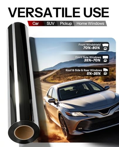 Image of IAQWE 50% VLT Ceramic Car Window Tint Film 24 in x 10 ft Roll | High Heat Rejection, UV Block, Privacy, Shatterproof, Scratch Resistant & No Signal Interference