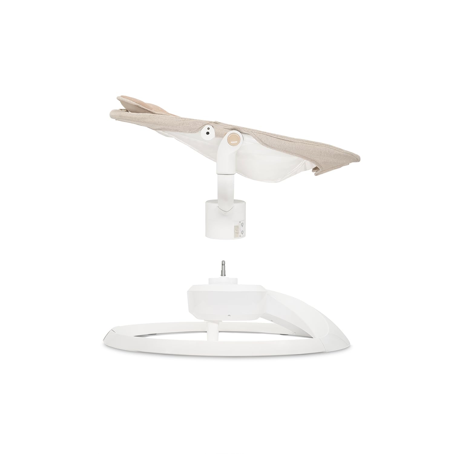 Balancelle MoMi Pearl 9 kg, siège 360°, LED, Bluetooth, télécommande, piles ou secteur, câble USB, harnais 5 points, arche avec jouets