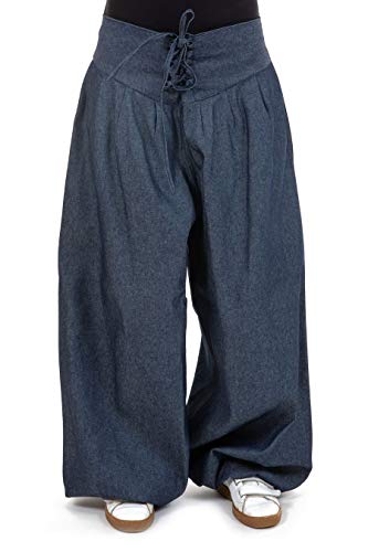 Pantalon Aladin jean femme Fantazia à ceinture corset taille unique bleu