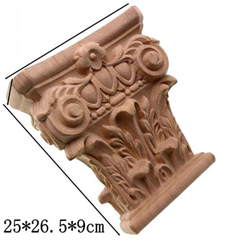 T-Misenosy Decoración Estilo Europeo viga Cabeza Toro Maas Marco Aplique Madera Tallada sin Pintar para Figuras Decorativas C