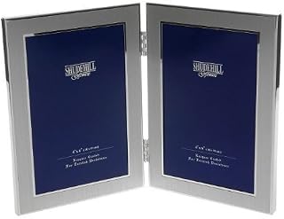 Shudehill Matt Silver Plated Double Photo Frame 4x6