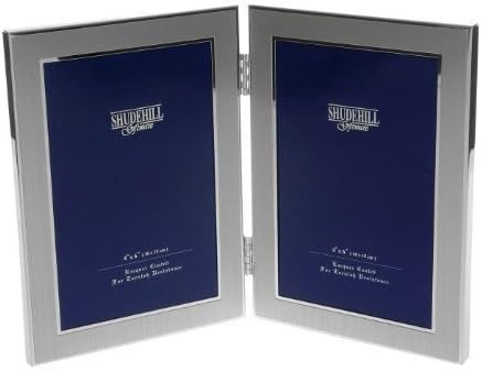 Shudehill Matt Silver Plated Double Photo Frame 4x6