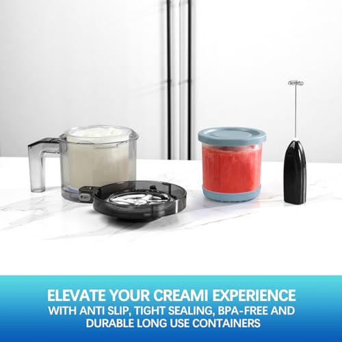 Ice Cream Containers 4 Pack - Extra Cups Replacement for Ninja Creami Pints and Lids - Compatible with NC300, NC301 & NC299AMZ Series Ice Cream Makers (Original 4 Pack-2)