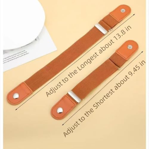No Buckle Elastic Belt for Women - Adjustable Stretch Belt for Jeans & Pants, 2-Pack,Waistband with Metal Slider.2