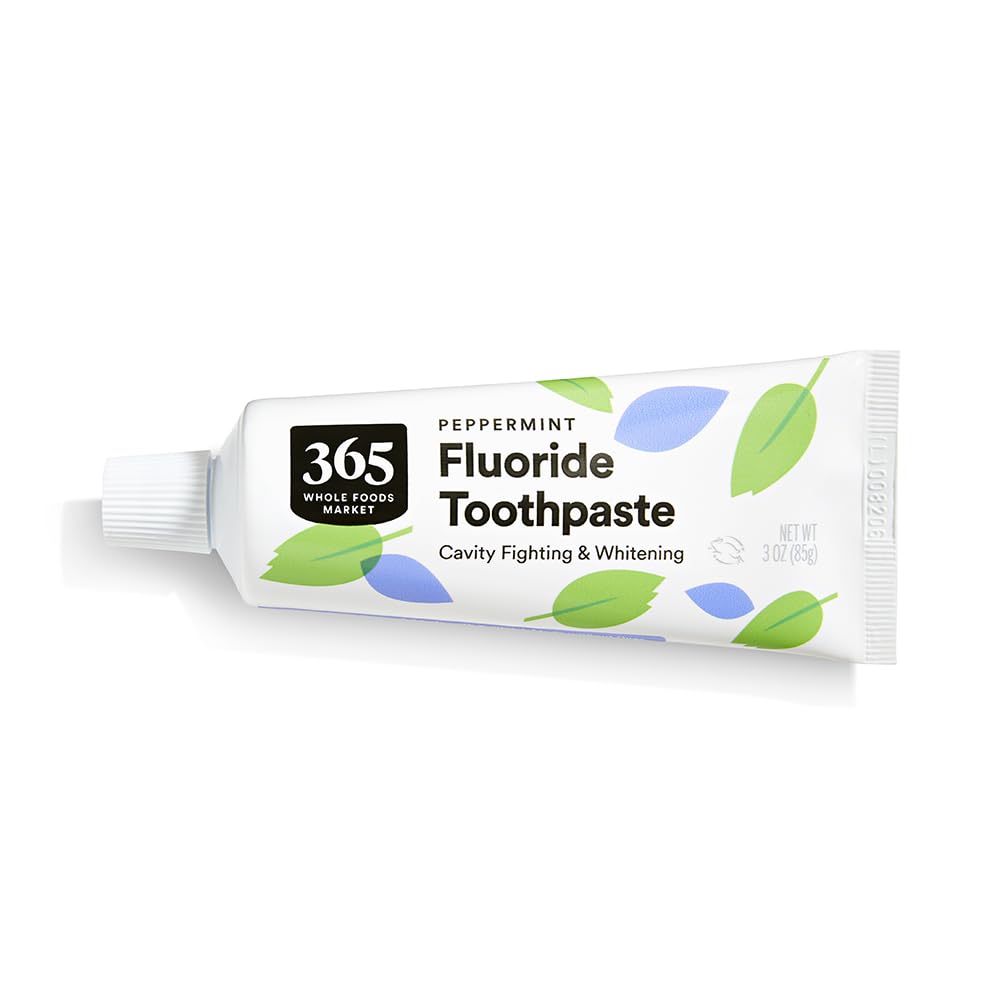 365 by Whole Foods Market Travel Size Fluoride Toothpaste, Natural Mint 3oz - ADA Accepted, Cavity Protection, Clean Ingredients