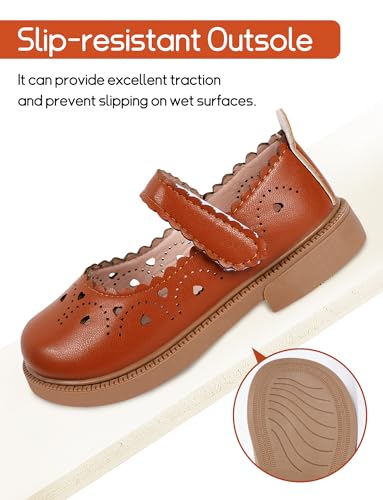 Happy Cherry Toddler Girl Hollow Mary Jane Dress Shoes Little Girl Ballet Flats School Uniform Shoes for Wedding Party3