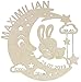 Produktbild LAUBLUST Schlummerlicht Mond-Hase - Personalisiertes Baby-Geschenk zur Geburt & Taufe - LED Hintergrund-Beleuchtung