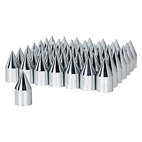 United Pacific 10769Cb - Wheel Lug Nut Cover Set - 33Mm X 3 1/8" Chrome Plastic Spike Nut Cover - Push-On (60 Pack) #TOP15