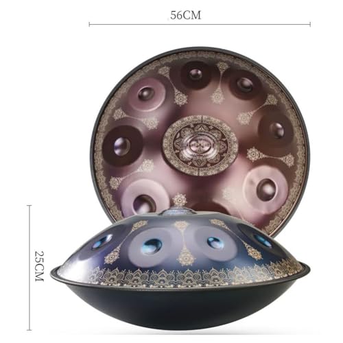 Handpan de 9 notas en Re menor, instrumento de percusión Handpan para principiantes, incluye bolsa suave, 2 mazos, y soporte para Handpan miniatura 5