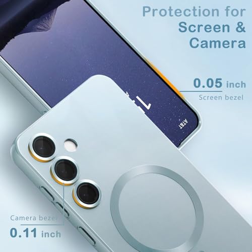 Image of DIZORO Samsung S25 Fe Case, Compatible with Mag Safe, Matte Luxury Metallic Luster Flexible TPU Wireless Charging Shockproof Case with Camera Protector Back Cover (Sierra)