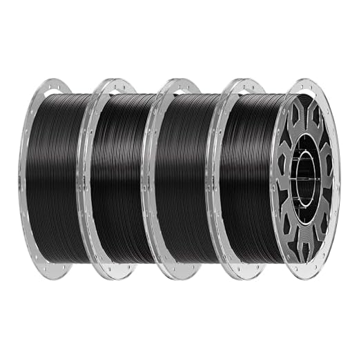 Creality PLA Filament 1.75mm Bundle 4 kg, 3D Printer Filament Multicolor, Enhanced Toughness No Warp, Accuracy ±0.03mm Printing Filament (Black 4-Pack)