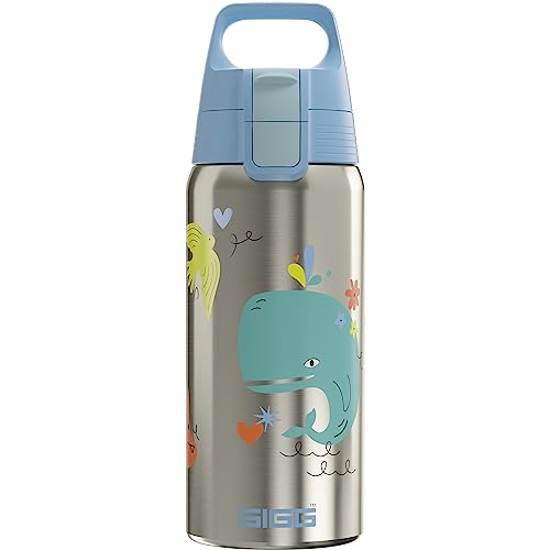 Sigg, Insulated Kids Water Bottle, Shield One Therm, Suitable For Carbonated Beverages, Leakproof, Dishwasher Safe, BPA Free