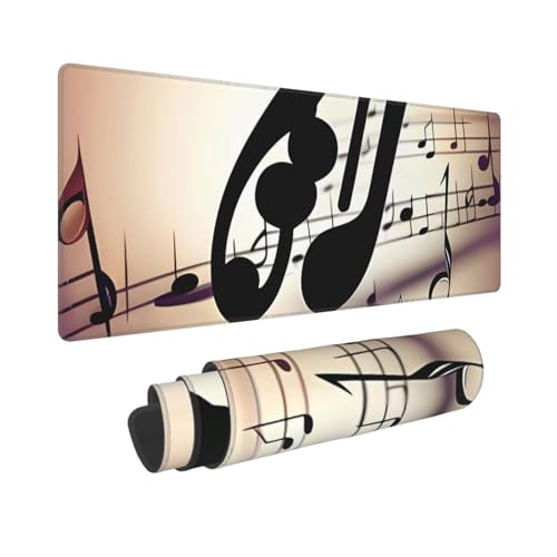 Grand tapis de souris de jeu XXL 30x80cm motif musique antidérapant