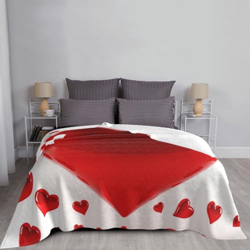 Couverture pour canapé motif cœur d'amour 203x152 cm en microfibre - 6