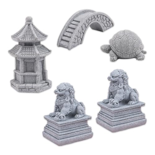 ZORZA 1Set Mini Chinese-Style Sandstone Figurines Enchanting Garden Bridge for Fairy Gardens Mini Zen Garden Decor Miniature Garden Accessories for Bonsai Terrariums Fish Tanks Decorations