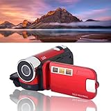 EIMSOAH Camcorders Full HD, 270° Rotation 16X High Definition Digital Camcorder Video DV Camera, 2.4inch LCD Screen DV Camcorders with Audio and Built in Loudspeaker (Red), US Plug 100-240V