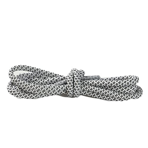 GIVBRO Cordones reflectantes para zapatos trenzados, cordones redondos para zapatillas de deporte, accesorios de repuesto para zapatos de correr, color blanco, 140 cm (#B) Cover