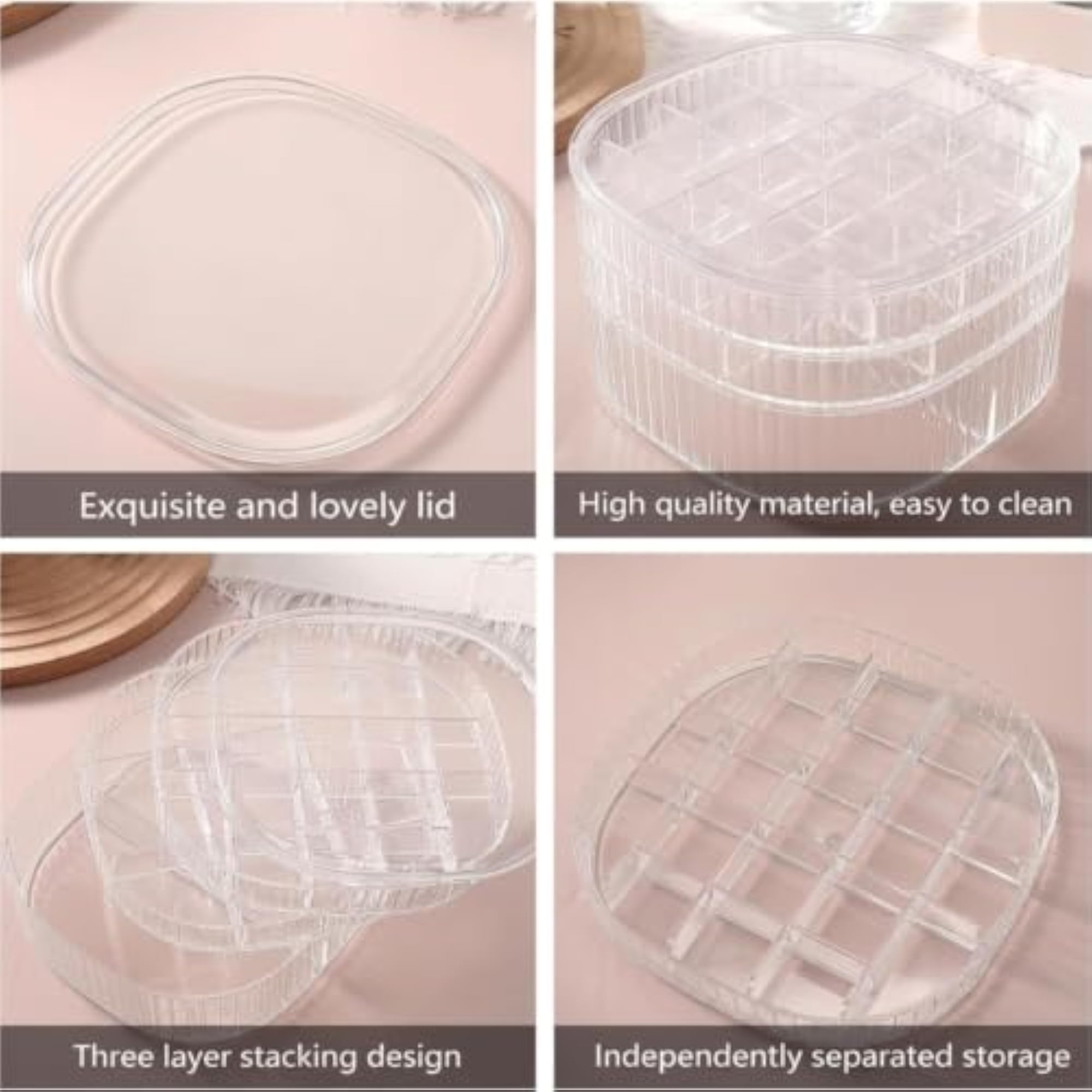 Acrylic 3 Layer Jewelry Storage Box with Drawers