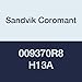 Sandvik Coromant, 009370R8 H13A, Insert for Milling, Carbide, H13A Grade, Uncoated (Pack of 10)