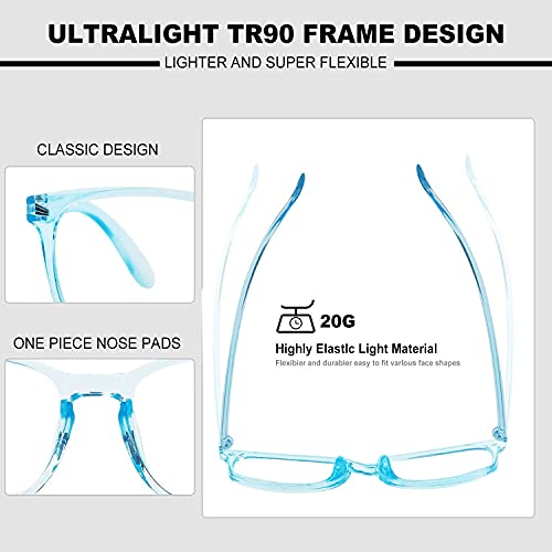Image of IFLASH Zero Power Light Weight Computer Readers Blue Light Blocking Eye Glasses Men Women | Anti Glare UV Blu Ray light Filter Cut Reflection Protection Lens TR90 Frames