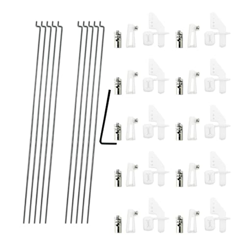 10PCS 1.2 x 200mm Pushrod with 10PCS 1.3mm Adjustable Pushrod Connector Linkage Stopper 10PCS Micro...