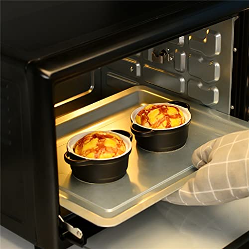Yxbdn 4- Piece Ceramic Ramekins Baking Dish With Lid, Mini Round Porcelain Ramekins Casserole Souffle Dish Set #TOP6