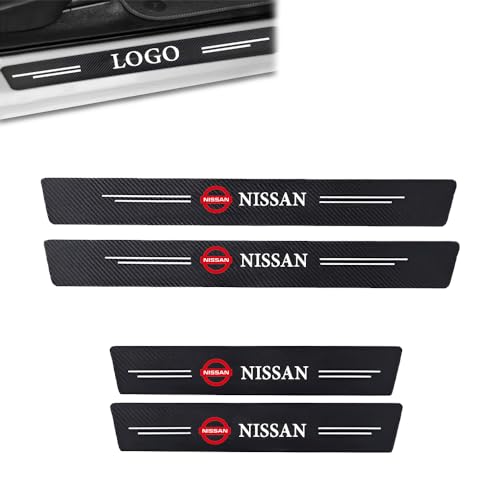 Image of 4PCS Car Door Carbon Fiber Sill Edge Anti-Scratch Guard Protector Accessories Compatible for Magnite, Qashqai, X-Trail, Juke, Micra, Terrano, Sunny, Kicks, Teana, Gravite