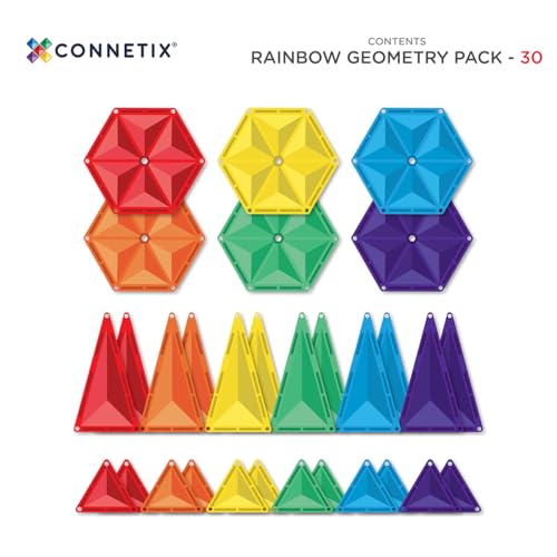 Connetix Rainbow Geometry Pack – 30-Piece Magnetic Tiles — view 6