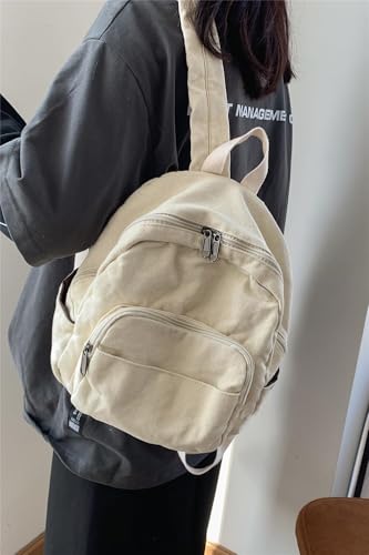 Image of MaxxCloud Vintage Denim Laptop Backpack Casual Canvas Daypack Handbag Purse Lightweight Rucksack Shoulder Bag