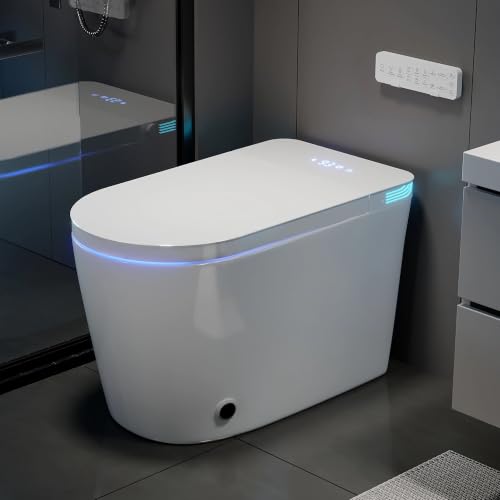 Image of TOTTE Smart Toilet with Bidet Built-in, Auto Open /Close Lid, Auto Power 1000g MaP Flush, 1.28 GPF, One Piece Elongated Toilet with Instant Warm Water & Warm Air Dryer, Built-in Aroma