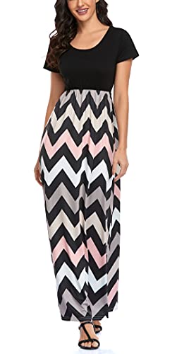 Image of Mommy Jennie Women's Maxi Dresses Short Sleeve Long Casual Summer Sundresses