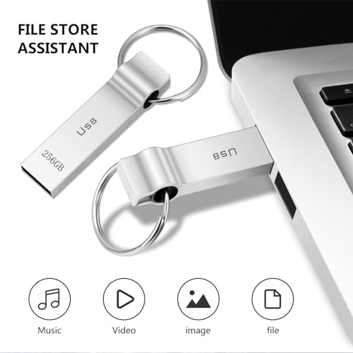 USB Flash Drive 230GB Waterproof USB Stick High Speed Memory Stick 230GB Ultra Large Storage Metal Thumb Drive with Keychain Design for Laptop Computer Tablet - Image 3