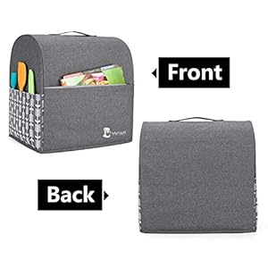 Yarwo Stand Mixer Cover Compatible with 4.5 qt and All 5 qt KitchenAid Mixer, Protective Dust Cover with Top Handle and Pockets for Accessories, Gray with Arrow Yarwo Stand Mixer Cover Compatible with 45 qt and All 5 qt KitchenAid Mixer Protective Dust Cover with Top Handle and Pockets for Accessories Gray with Arrow