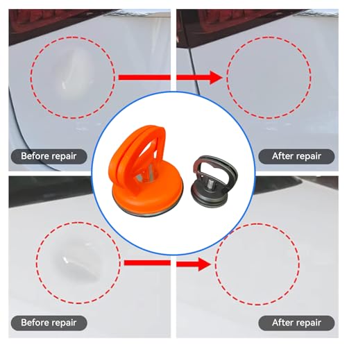 Image of 2 Pack Car Dent Puller Kit - Strong Suction Cup Dent Remover, Car Dent Removal Kit Dent Removal Tool and Dent Repair Kit for Car Body, Glass, Tile and Mirror (Orange,Black)