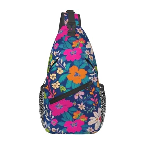 Mochila sling floral urbana para mujer y hombre