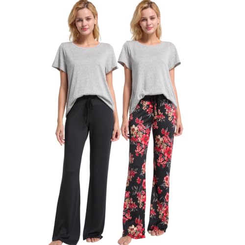 Image of CYZ Womens Casual Stretch Cotton Pajama Pants Simple Lounge Pants
