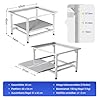 Eikuavons Support de machine à laver 42 cm avec étagère extensible, pieds réglables en hauteur, amortissement du bruit, tiroir coulissant à 3 niveaux, capacité de charge de 150 kg, blanc